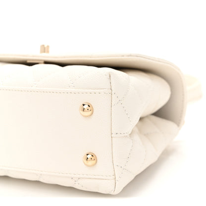 Chanel Caviar Quilted Mini Coco Handle Flap White 10 of 10