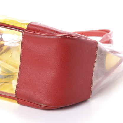 Prada Plexiglass Calfskin Tote Red 8 of 8