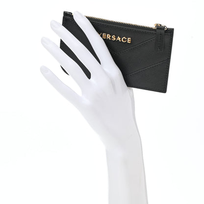 Versace Saffiano Zip Pouch Card Holder Black 2 of 6
