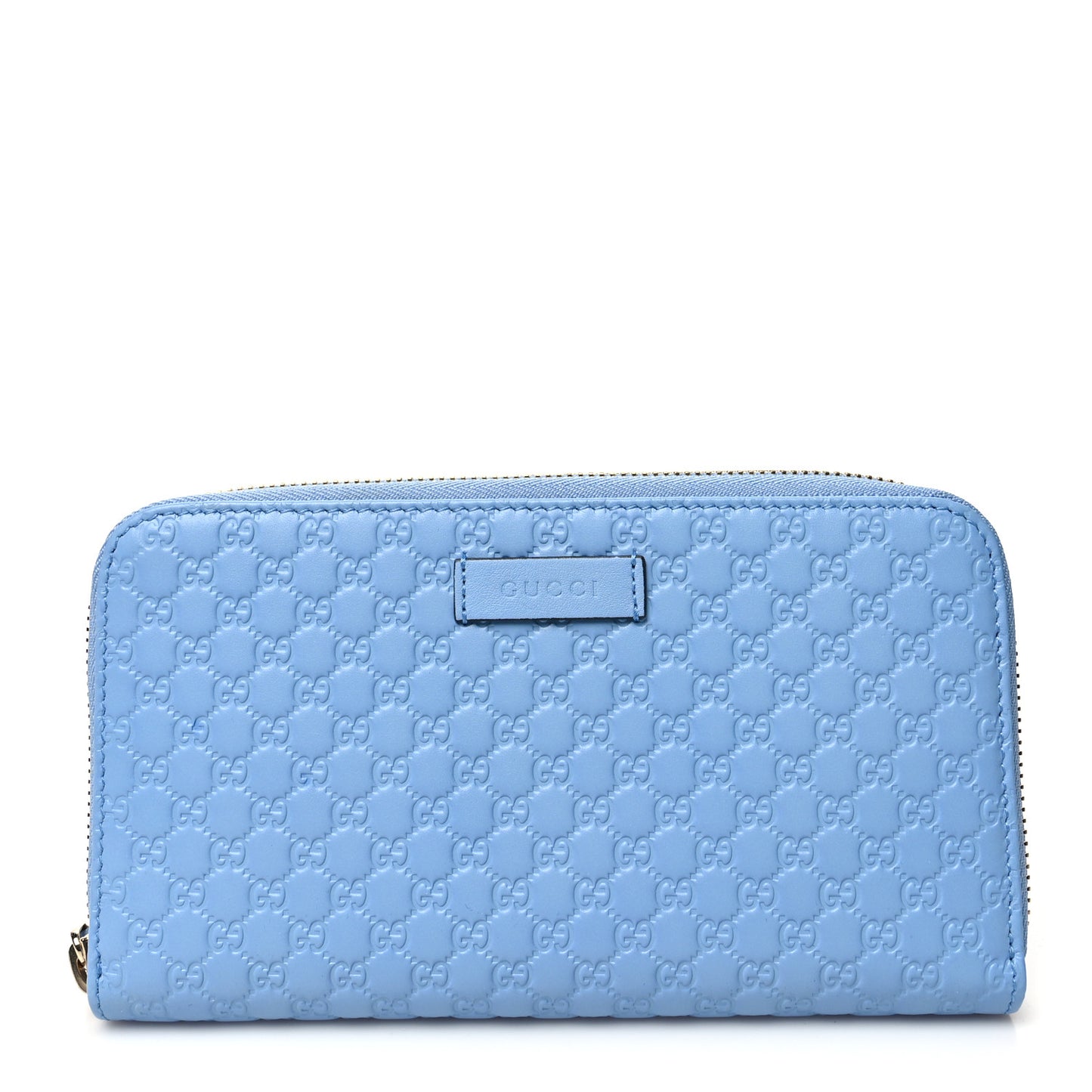 Microguccissima Zip Around Wallet Mineral Blue
