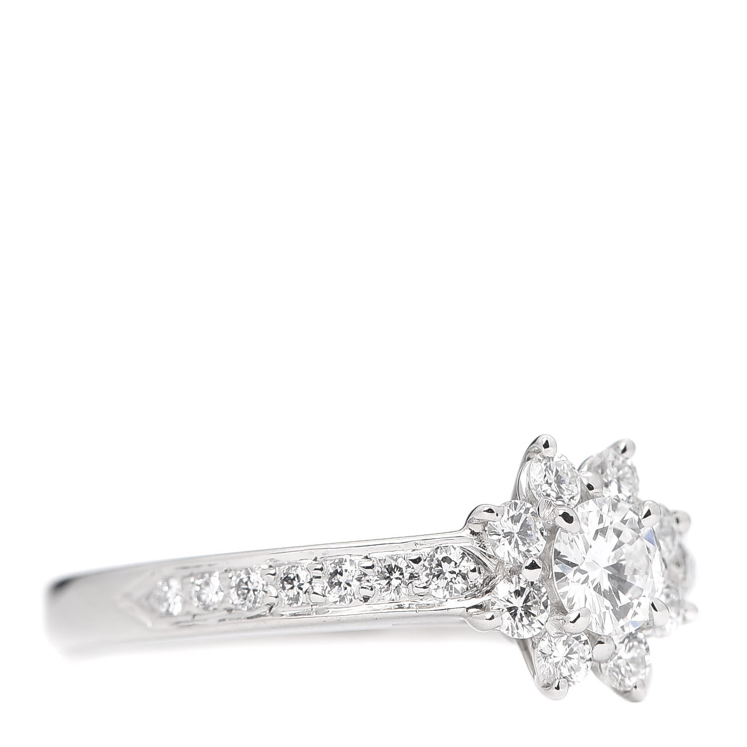 Tiffany Platinum Diamond .64ct Flora Ring 53 6.25 5 of 7