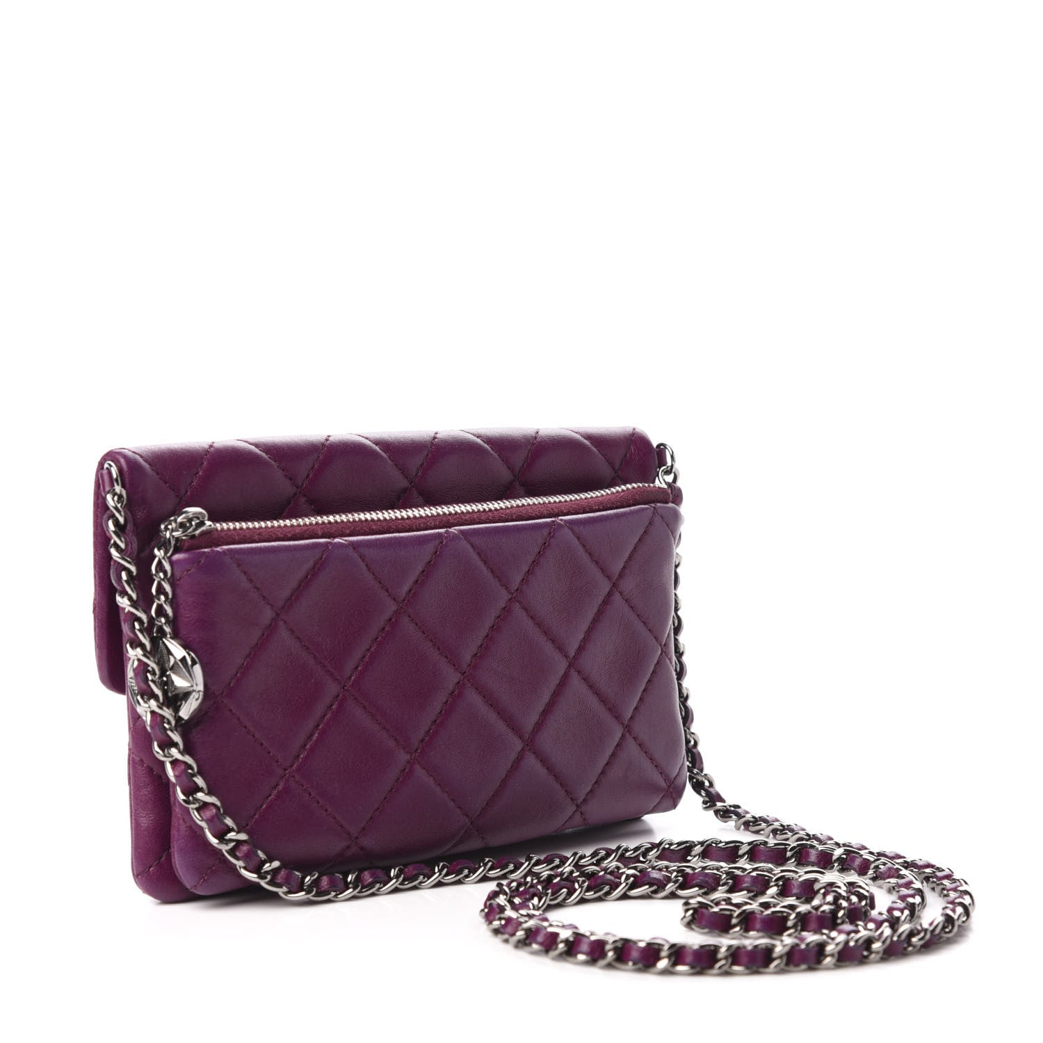Chanel Lambskin Quilted Mini Mineral Nights Flap Crossbody Bag Purple 3 of 9