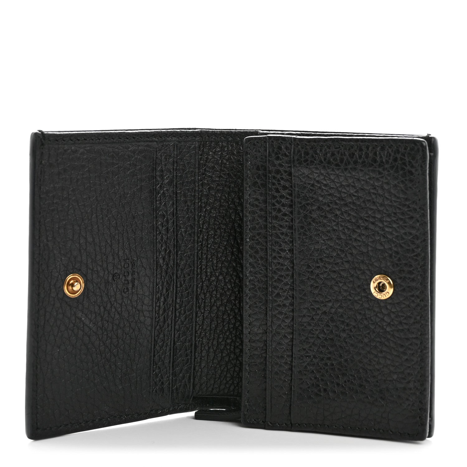 Gucci Pebbled Calfskin Animalier Card Case Black 5 of 11