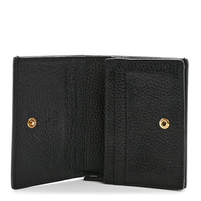 Gucci Pebbled Calfskin Animalier Card Case Black 5 of 11