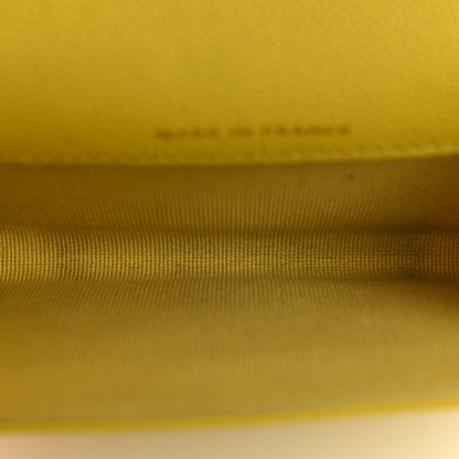 Chanel Caviar Quilted Flap Card Holder Wallet Yellow 5 of 9