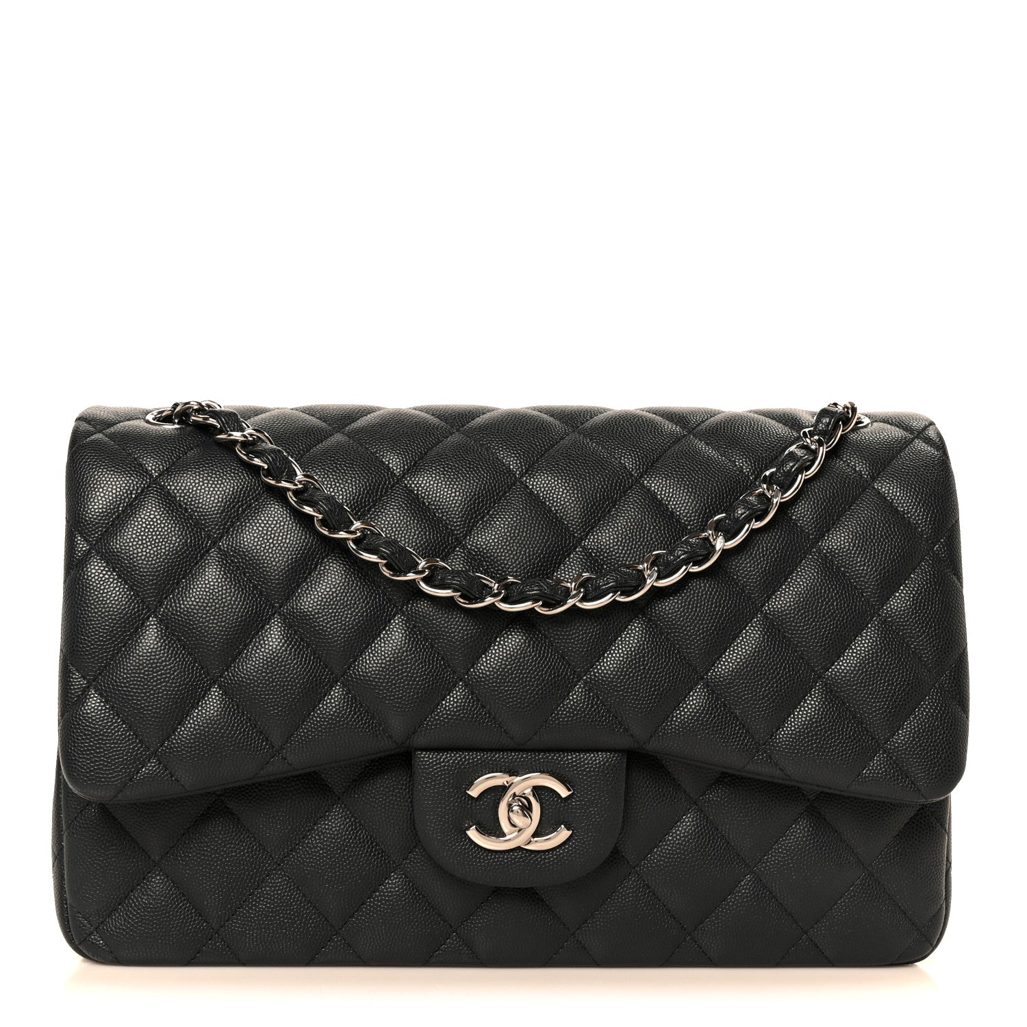 Chanel Caviar Quilted Jumbo Double Flap Navy Blue 1 of 11