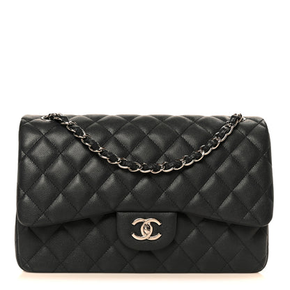Chanel Caviar Quilted Jumbo Double Flap Navy Blue 1 of 11