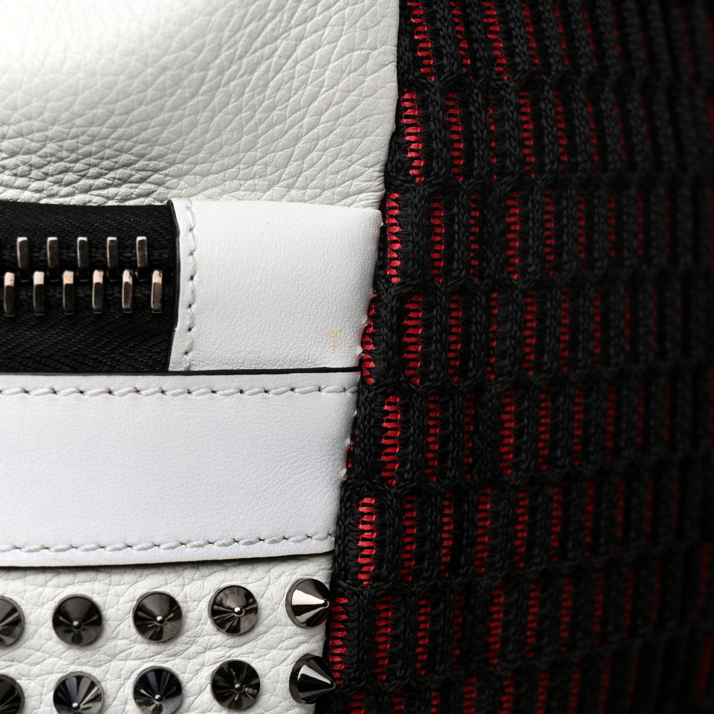 Calfskin Spiked Explorafunk Backpack White