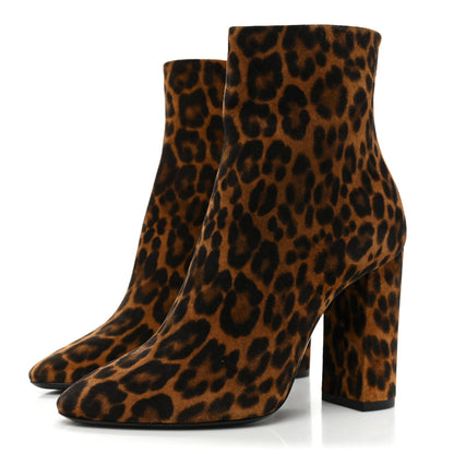 Saint Laurent Suede Lou Ankle Boots 35.5 Leopard 3 of 15