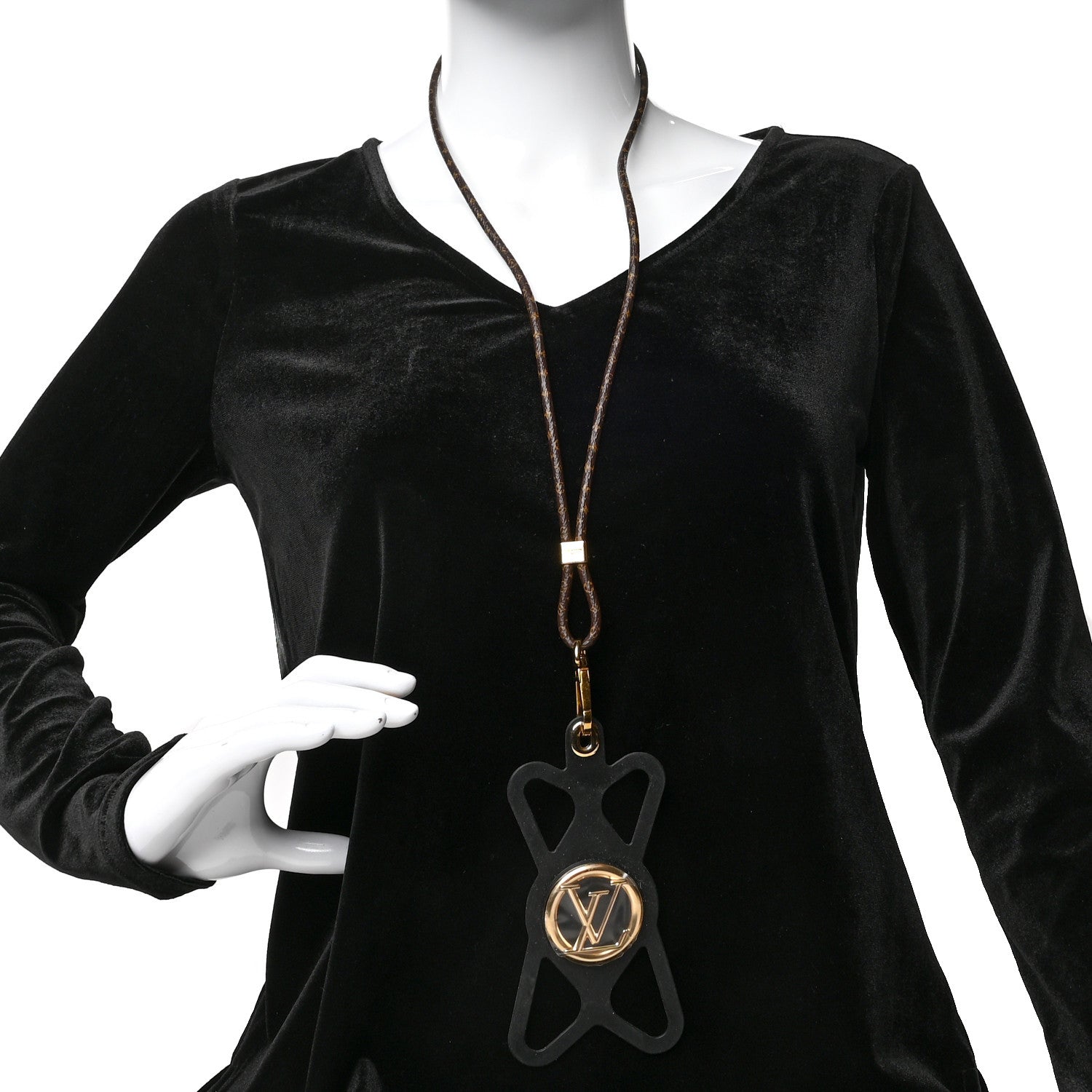 Louis Vuitton Monogram Silicone Louise Phone Holder Black 1 of 4