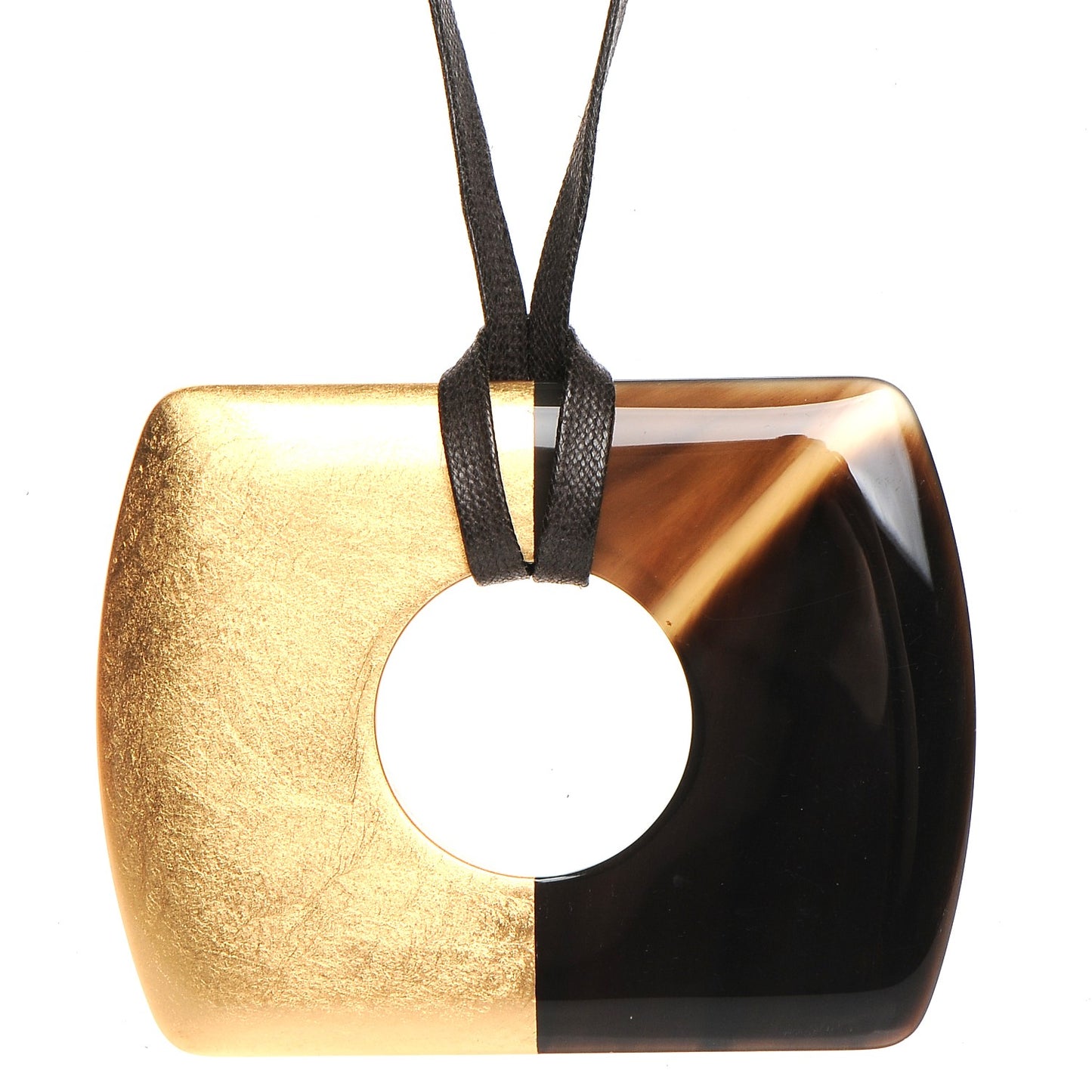 Buffalo Horn Metallic Leaf Dalva Pendant Necklace