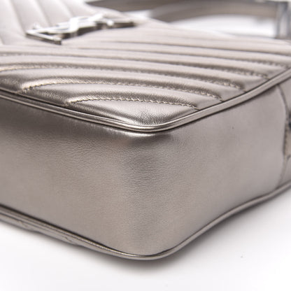 Saint Laurent Metallic Calfskin Matelasse Monogram Lou Camera Bag Silver 8 of 9