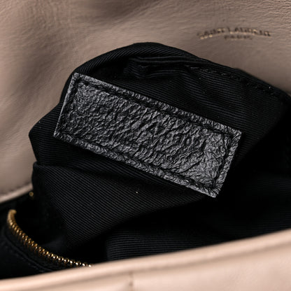 Saint Laurent Lambskin Quilted Small Loulou Puffer Monogram Chain Satchel Dark Beige 8 of 12