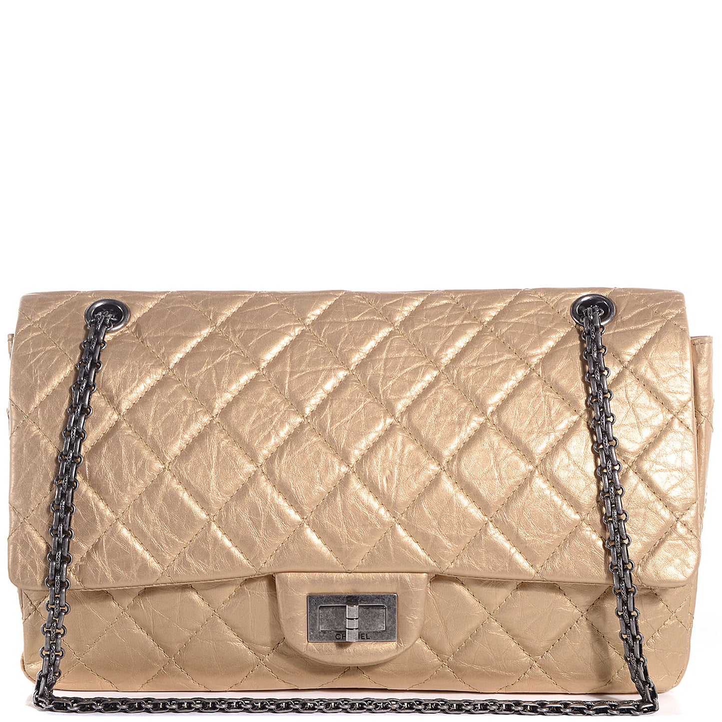 Aged Calfskin 2.55 Reissue 227 Flap Light Gold