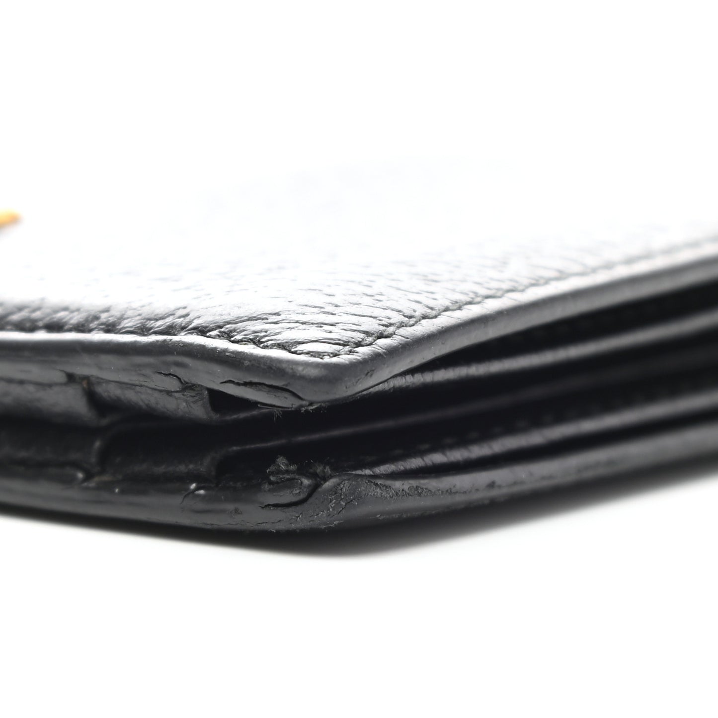 Calfskin Boar Effect GG Marmont Bi-Fold Wallet Black