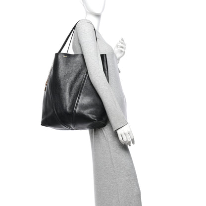 Chloe Grained Calfskin Large Spin Tote Black 2 of 13