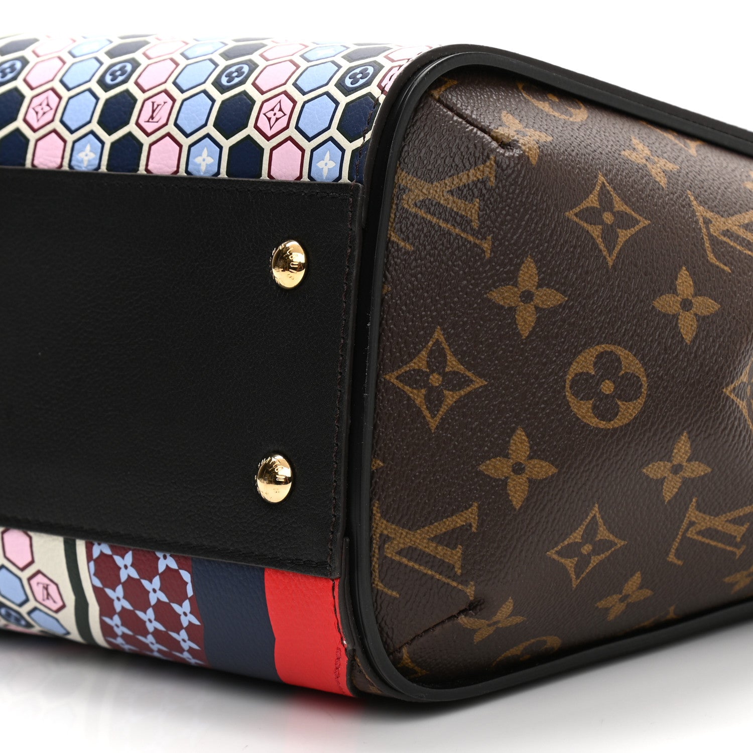 Louis Vuitton Calfskin Monogram Kimono Tote MM Rouge Navy 28 of 28