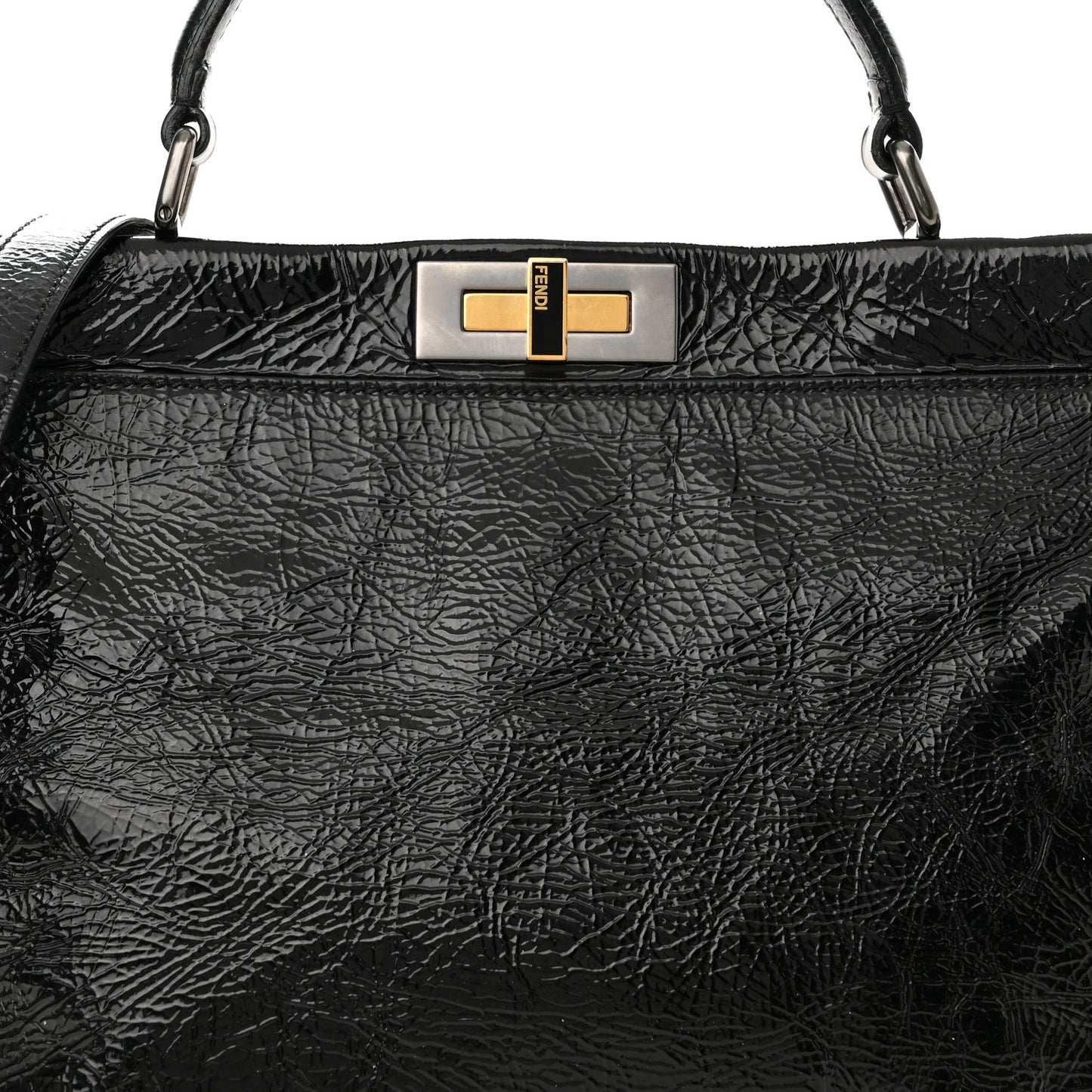 Patent Large Peekaboo Iconic Satchel Black