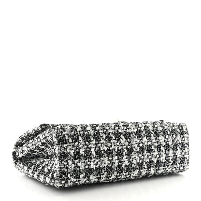 Chanel Tweed Quilted Resin 2.55 Reissue 226 Flap Black White 4 of 11