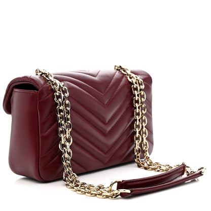 Gucci Lambskin Matelasse Small GG Marmont Shoulder Bag Rosso Ancora 3 of 12