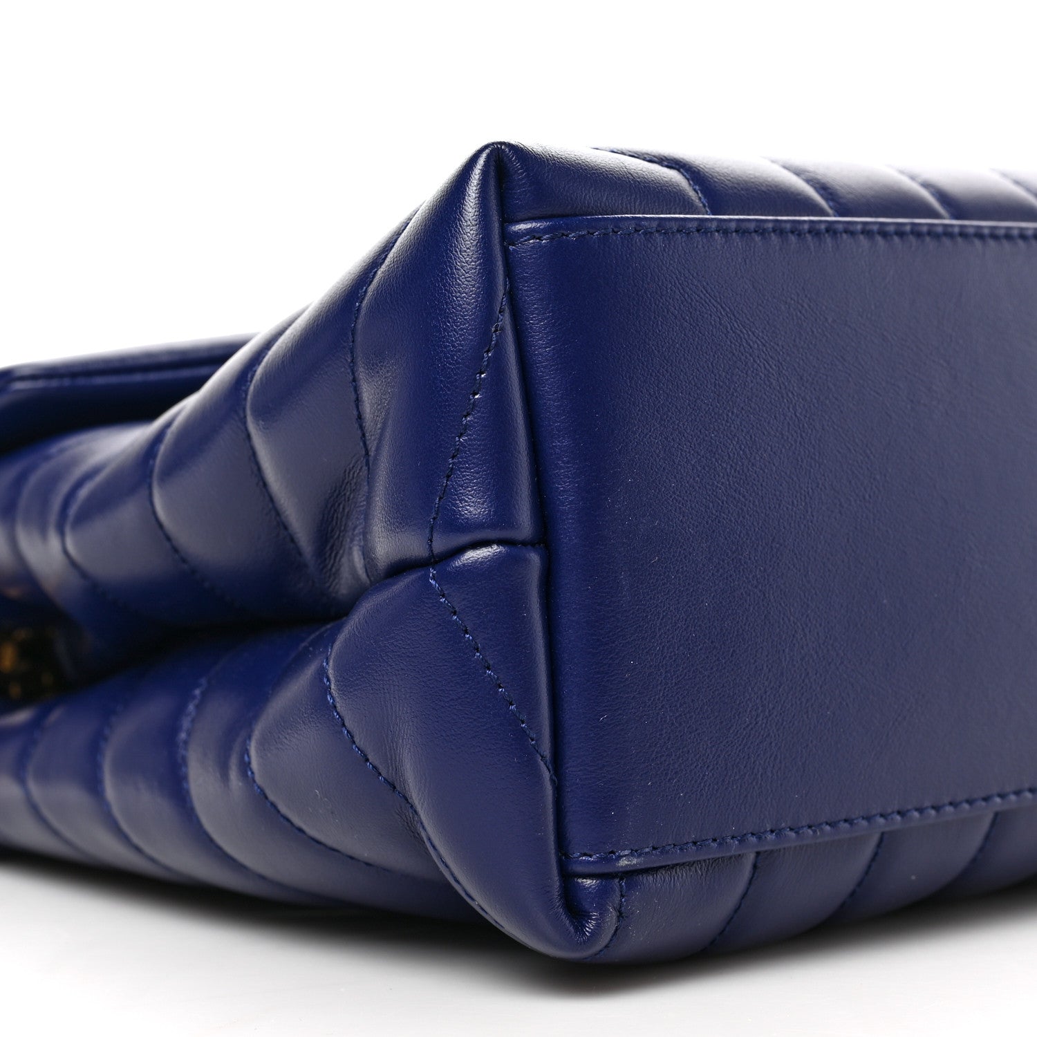 Saint Laurent Calfskin Y Quilted Monogram Medium Loulou Chain Satchel Blue Saphir 10 of 10