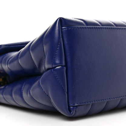 Saint Laurent Calfskin Y Quilted Monogram Medium Loulou Chain Satchel Blue Saphir 10 of 10