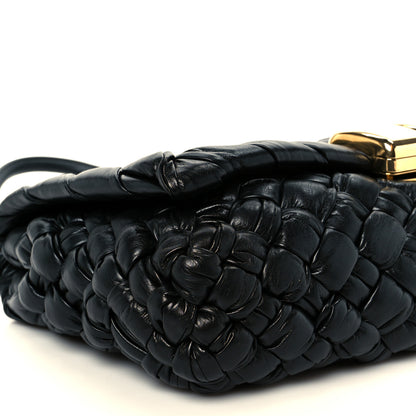 Bottega Veneta Calfskin Intreccio Rumple Desiree Shoulder Bag Black 11 of 12