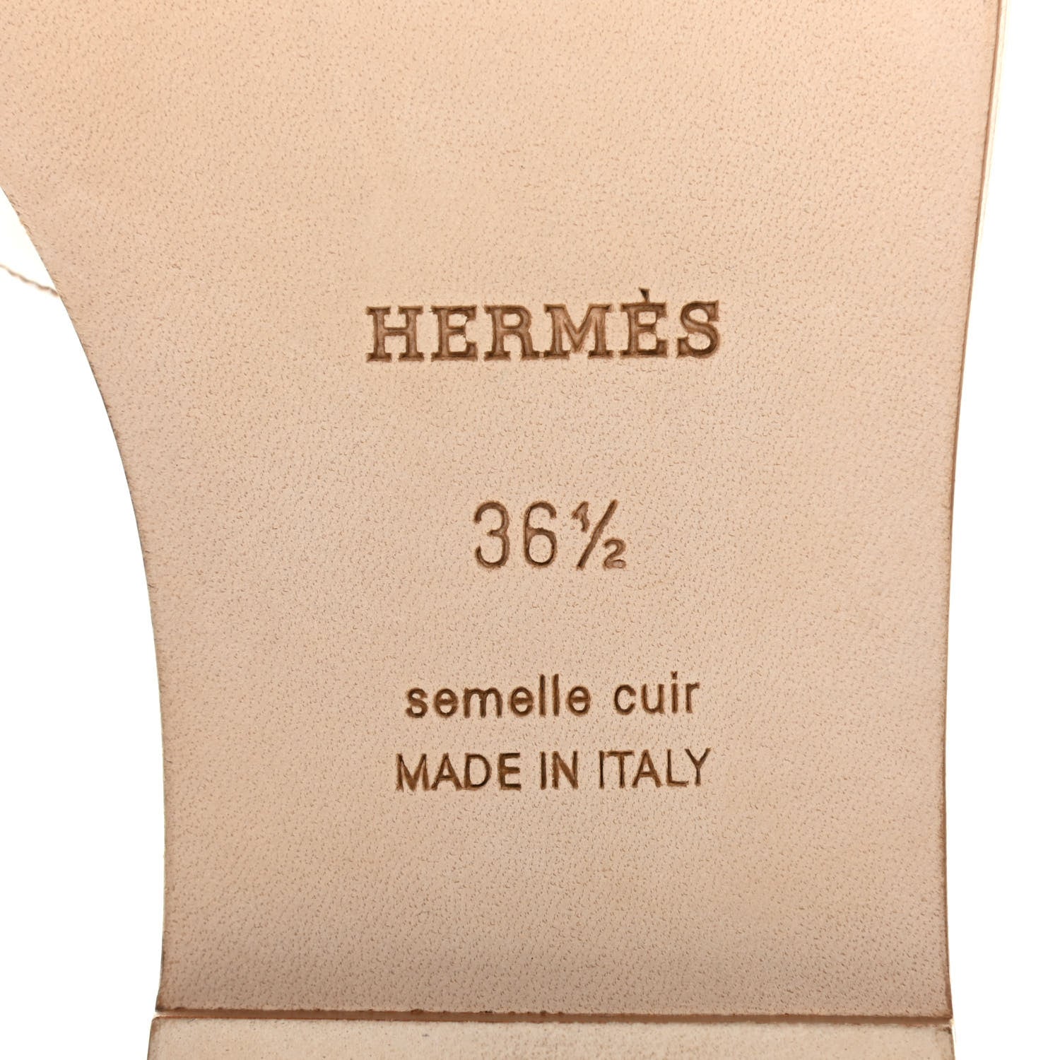 Hermes Box Calfskin Oran Sandals 36.5 White 6 of 9