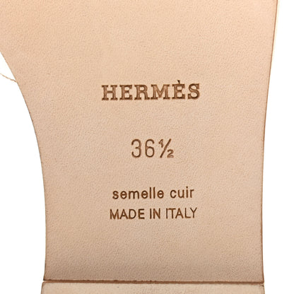 Hermes Box Calfskin Oran Sandals 36.5 White 6 of 9