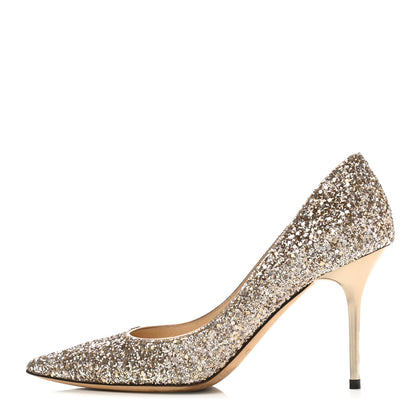 Jimmy Choo Coarse Glitter Fabric Agnes 85 Pumps 36.5 Ballet Pink 1 of 7