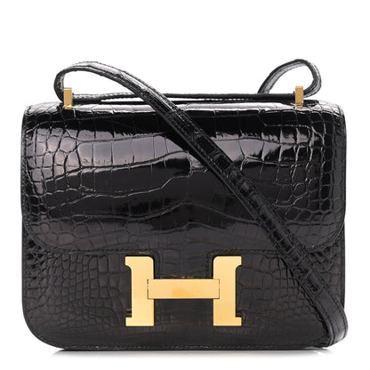 Hermes Shiny Alligator Constance 18 Black 1 of 12