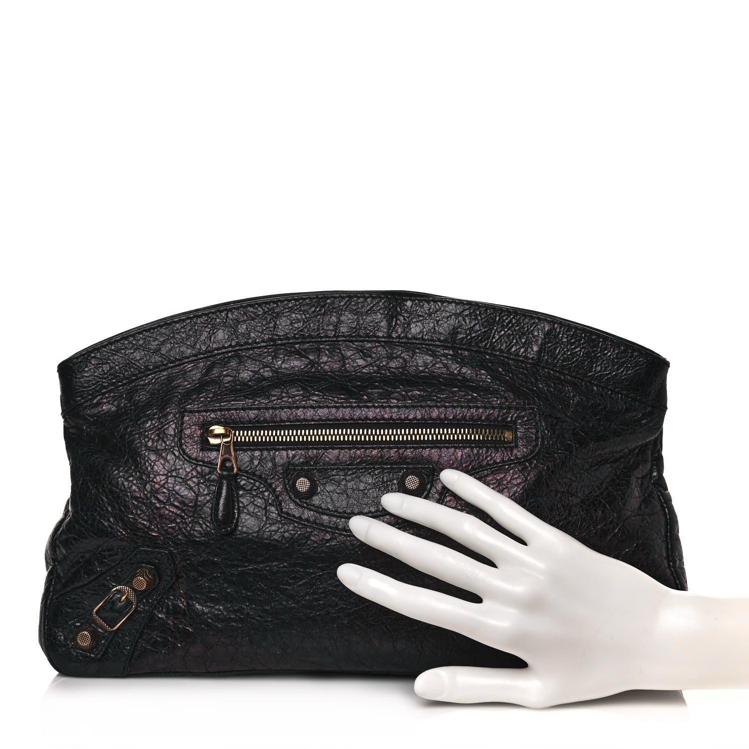 Balenciaga Agneau Giant 12 Gold Hardware Premier Clutch Black 2 of 11