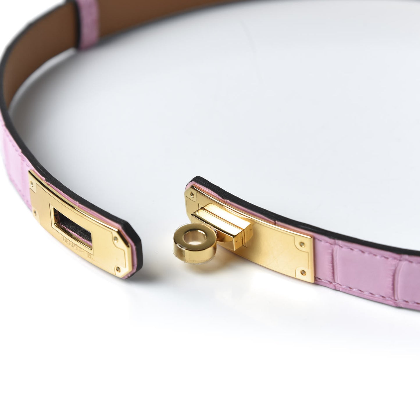 Matte Alligator Kelly Belt 5P Pink