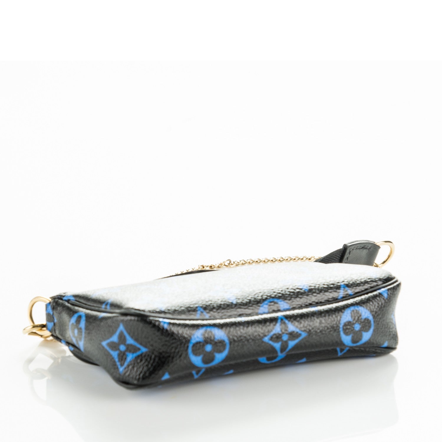 Louis Vuitton Colored Monogram Mini Pochette Accessories Blue Black 4 of 7