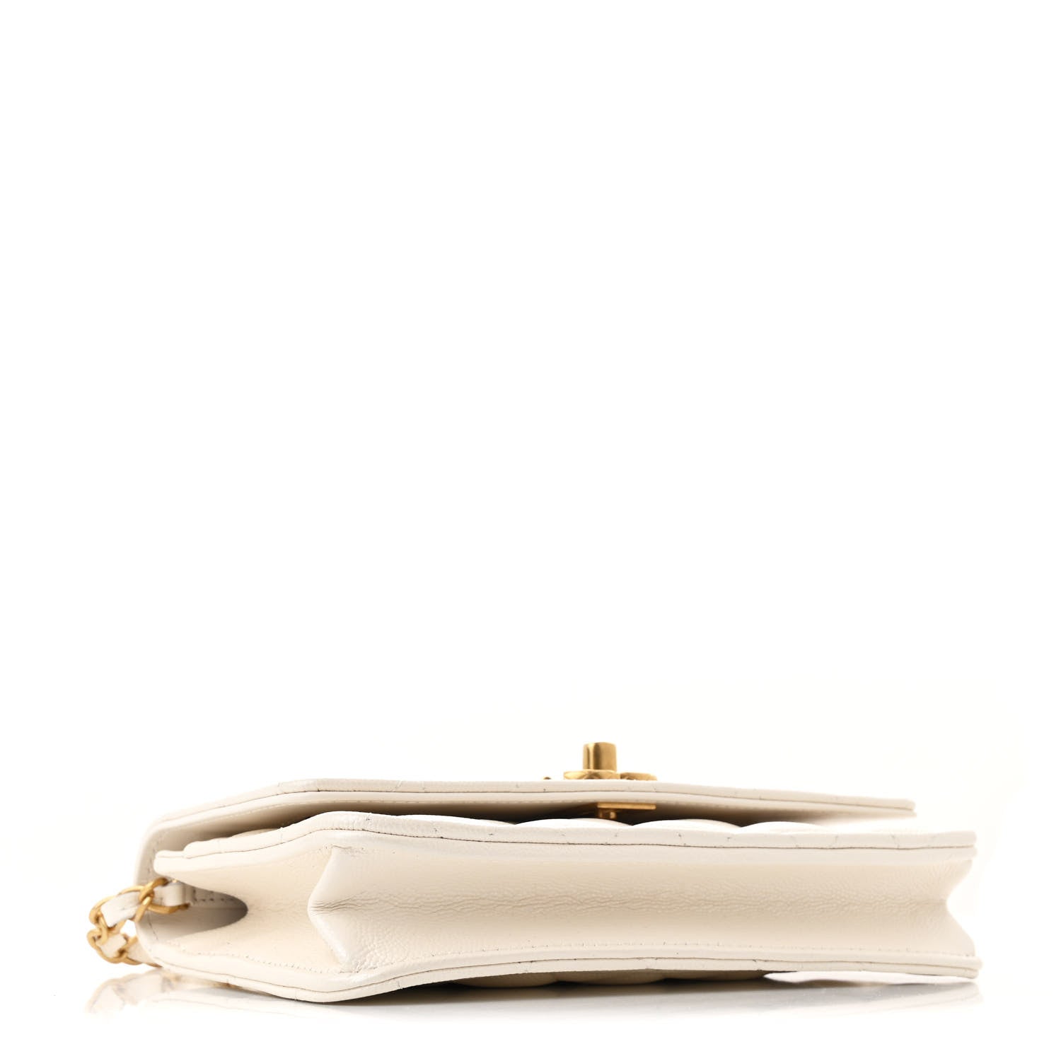 Chanel Pearly Caviar Quilted Fit For You Wallet on Chain WOC White 4 of 11