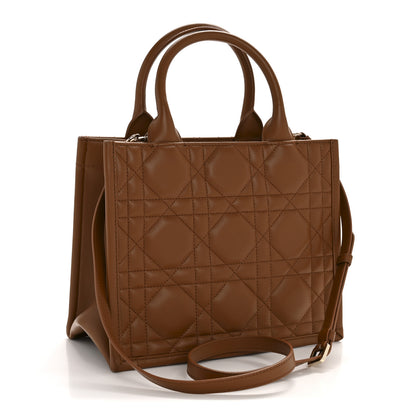 Christian Dior Calfskin Macro Cannage Small Book Tote Golden Saddle 3 of 11
