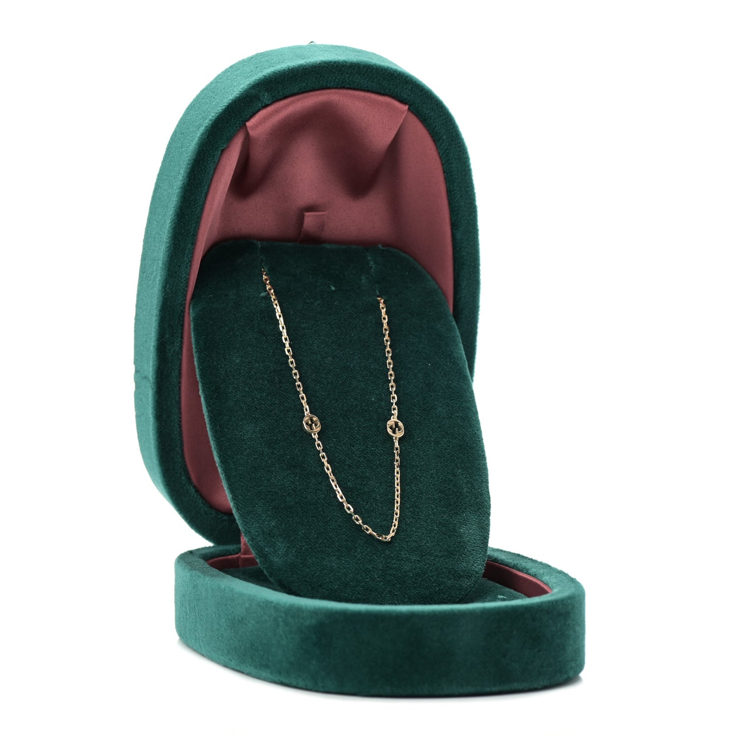 18K Yellow Gold Running GG Station Necklace