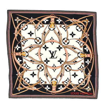 Louis Vuitton Silk Monogram Ultimate Square 90 Scarf Black 1 of 4