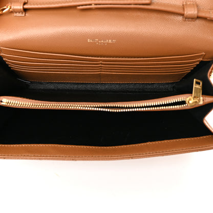 Saint Laurent Grain De Poudre Matelasse Chevron Cassandre Chain Wallet Cork 5 of 13