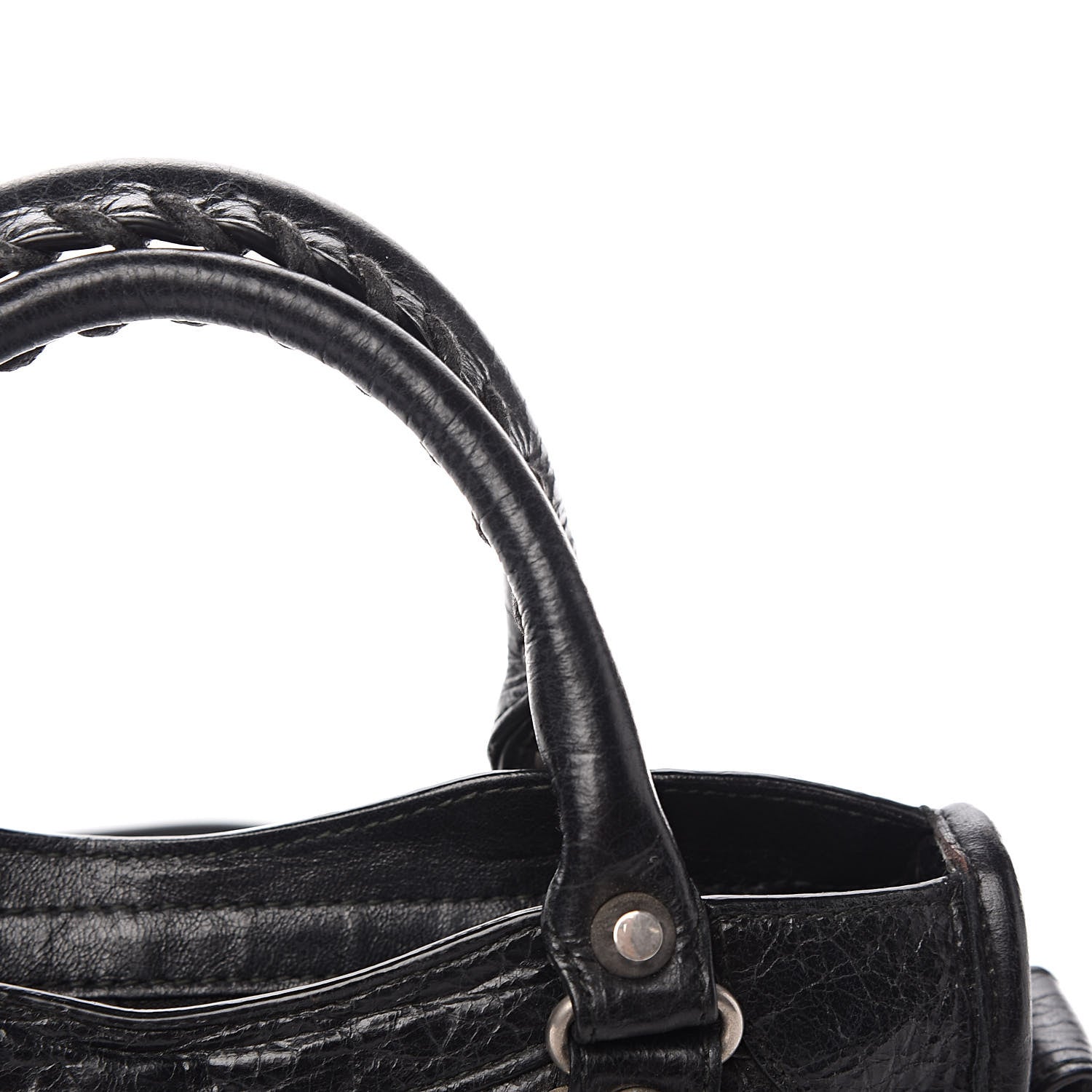 Balenciaga Agneau Silver Metallic Edge Hardware Mini City Black 9 of 16