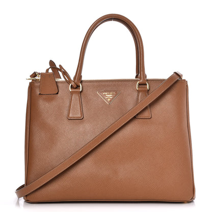 Prada Saffiano Medium Galleria Double Zip Tote Caramel 1 of 10