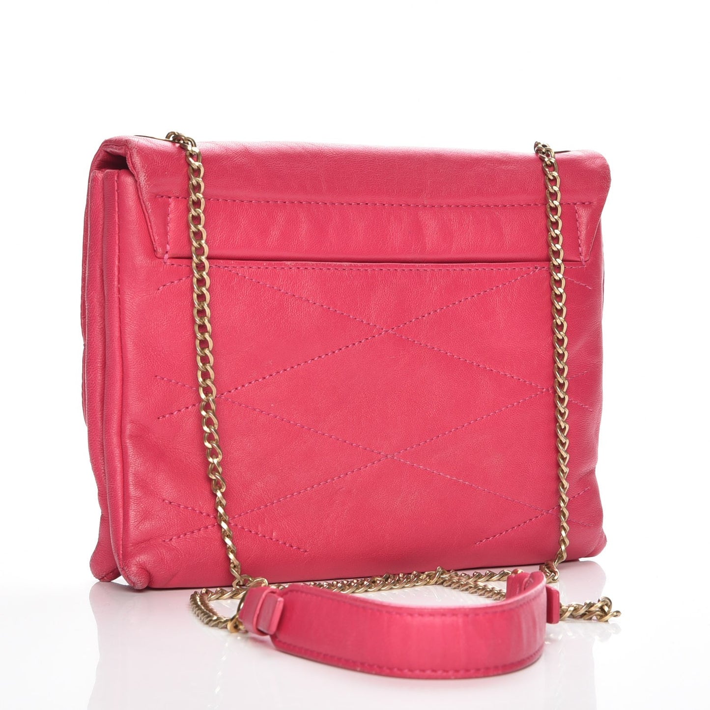 Lambskin Quilted Mini Sugar Flap Shoulder Bag Fuchsia