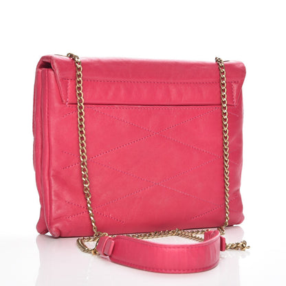 Lanvin Lambskin Quilted Mini Sugar Flap Shoulder Bag Fuchsia 3 of 12