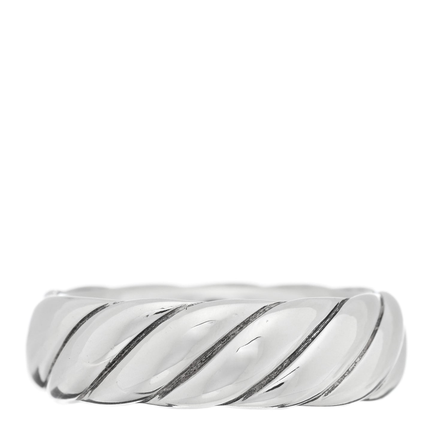 Sterling Silver 6mm Sculpted Cable Band Ring 52 6