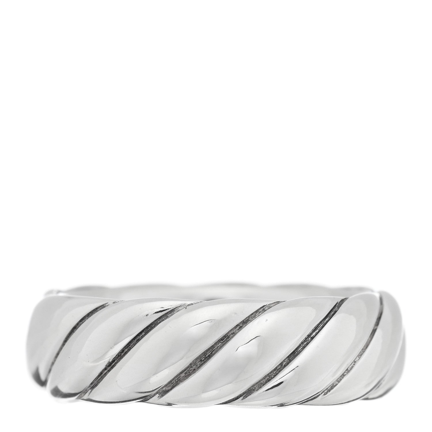 David Yurman Sterling Silver 6mm Sculpted Cable Band Ring 52 6 1 of 4