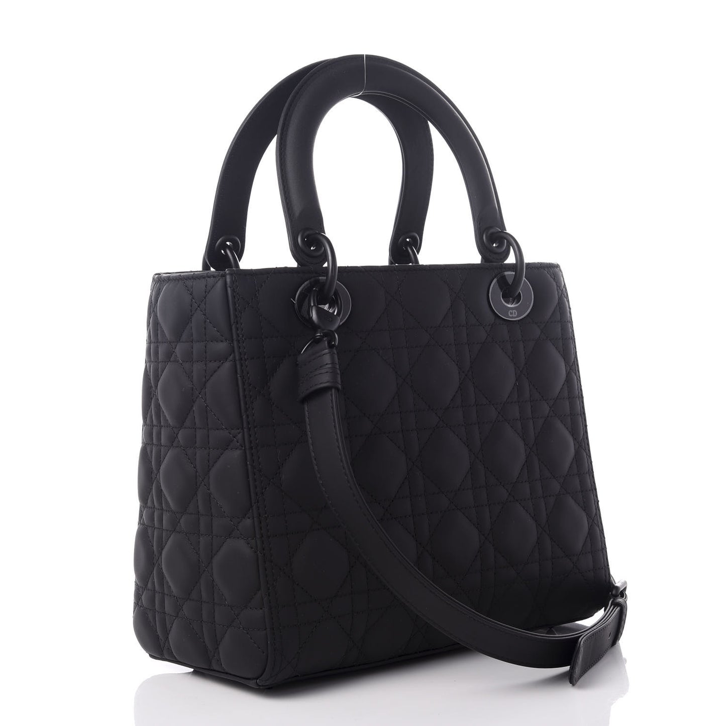 Ultra Matte Calfskin Cannage Medium Lady Dior Black