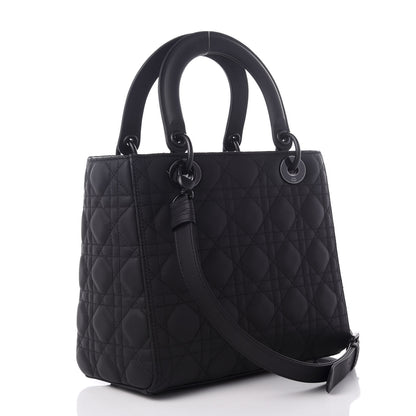 Christian Dior Ultra Matte Calfskin Cannage Medium Lady Dior Black 2 of 8