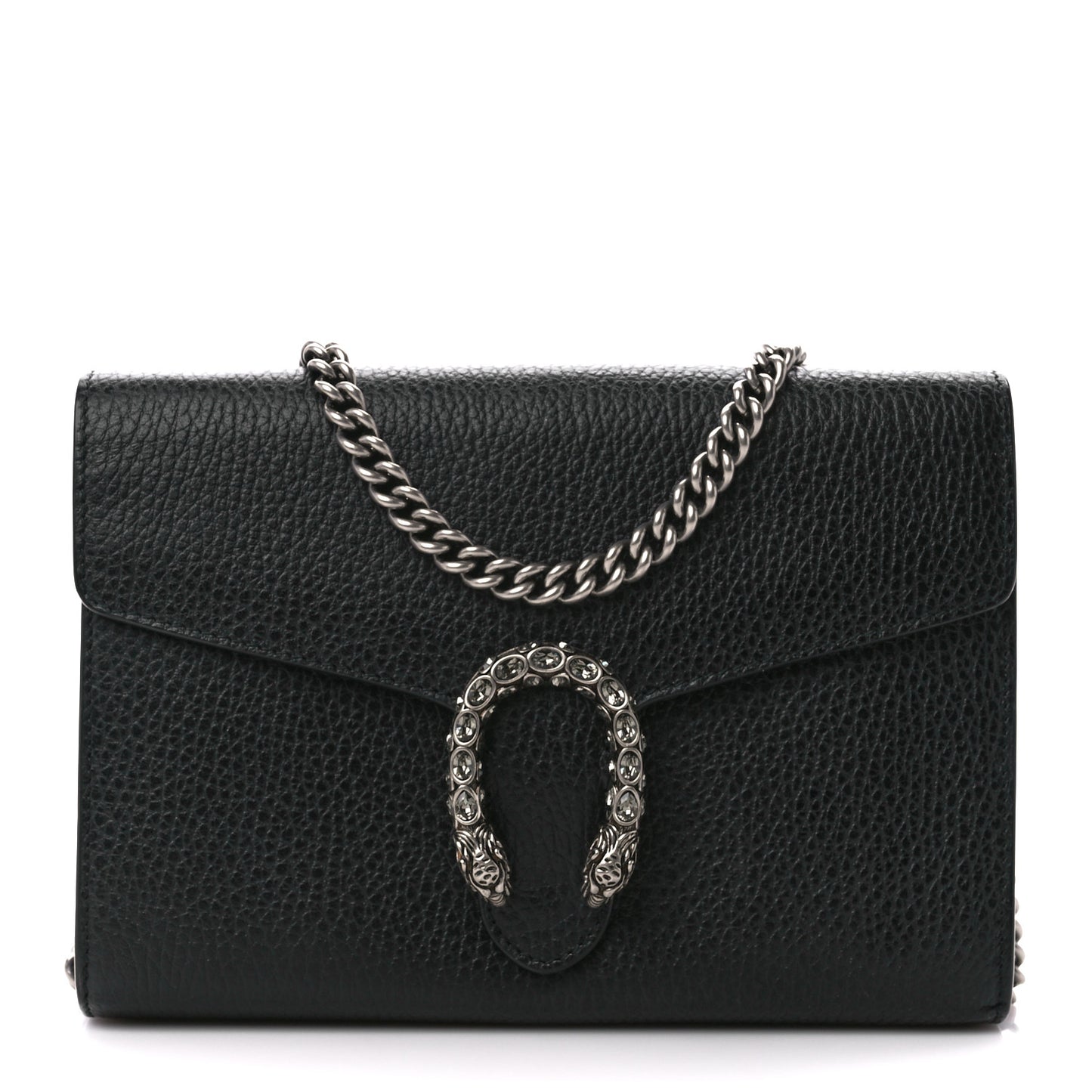 Calfskin Mini Dionysus Chain Wallet Black