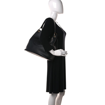 Prada Vitello Phenix Embossed Logo Hobo Black 2 of 9