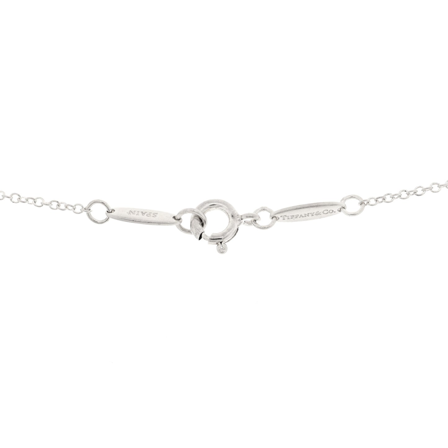 Sterling Silver Diamond Elsa Peretti Letter A Pendant Necklace